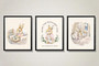 Peter Rabbit canvas art set in blush pink, classic storybook bunny and Beatrix Potter quote for newborn nursery wall decor
