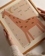 Giraffe boho canvas wall art, watercolor illustration in warm terracotta and cream, ideal for nursery or kids bedroom walls