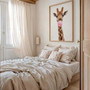 Funny giraffe canvas decor in soft modern pink, whimsical nursery wall print for child's room, vertical canvas design Funny giraffe canvas decor in soft modern pink, whimsical nursery wall print for child's room, vertical canvas design
