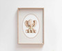 Vintage elephant framed canvas art with weathered farmhouse texture, muted pastels and barn door motif for nursery walls.