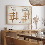 First Mom Now Grandma name crossword canvas wall art, personalized with family names, rustic style for living room decor