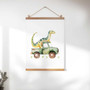 Dinosaur nursery canvas art prints set of 3, whimsical cartoon dinos bring fun wall decor to boys bedroom or nursery