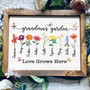 Grandkids' Birth Flower Canvas - Personalized Grandma Garden Gift