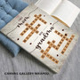 First Mom Now Grandma crossword canvas with personalized kid name tiles, family Scrabble theme, wall art gift for grandma