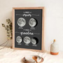 Custom birth moon phase canvas for a first mom now Grandma, includes the birth date’s lunar phase and personalized names