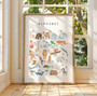 Animal alphabet canvas print on gallery-wrapped cotton, cream background, nursery wall art for early learning at home