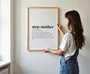 Stepped Up Mom quote canvas wall art, gallery-wrapped edges; stepmom birthday gift, neutral palette for family room decor Stepped Up Mom quote canvas wall art, gallery-wrapped edges; stepmom birthday gift, neutral palette for family room decor