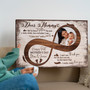 First Mother's Day canvas wall art featuring mother and baby, personalized with names and date, gift from husband for living room