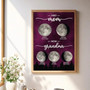 First Mom Now Grandma canvas with moon phases, custom grandchildren names, cozy family room decor, thoughtful Christmas gift