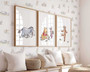 Winnie the Pooh nursery canvas set with soft neutral tones, wall decor for a serene children's bedroom, nursery style.