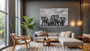 Elephant family canvas art, close-up African elephants with calves in a serene scene, tasteful decor for the living room