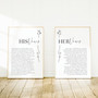 Wedding vow canvas set in rustic neutral tones, his and hers design, custom names and date, romantic anniversary gift decor