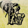 Elephant Family Metal Sign For Living Room DéCor - Gift For Elephant Lovers, Birthday Theme