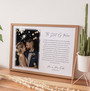 Personalized wedding vow canvas with elegant script on ivory, custom names and date, portrait layout, anniversary gift