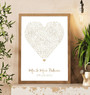 Personalized Song Lyric Heart Canvas - First Dance & Wedding Song Gift For Anniversary Or Valentine's Day
