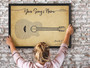 Guitar wedding song lyrics canvas, personalized with names, a first dance gift for Dad or Husband, ideal 1st anniversary Guitar wedding song lyrics canvas, personalized with names, a first dance gift for Dad or Husband, ideal 1st anniversary
