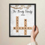 Personalized family name puzzle canvas art with established year, living room wall decor and Christmas gift for parents