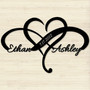 Custom Infinity Heart Metal Sign With Wedding Date For Newlywed Couple
