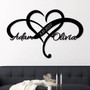 Custom Infinity Heart Metal Sign With Wedding Date For Newlywed Couple