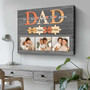 Dad puzzle canvas keepsake featuring puzzle pieces and custom kids' names; ideal Christmas or birthday gift for him