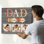 Dad puzzle canvas wall art, personalized with kids' names on puzzle pieces; special holiday or birthday gift from children