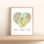 Map heart canvas print, custom location and names celebrate a love story; perfect anniversary gift for travel lovers Map heart canvas print, custom location and names celebrate a love story; perfect anniversary gift for travel lovers