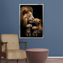 Lion family canvas wall art, heartfelt wildlife design for animal lovers and a thoughtful gift for birthdays or housewarmings