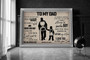 Father and son hero themed canvas wall art, personalized with names and special date, heartfelt Father's Day gift from son