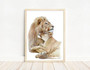Lion Family Canvas Art For Couples - Valentine Gift, Wedding Present