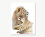 Lion Family Canvas Art For Couples - Valentine Gift, Wedding Present