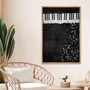 Black and white piano canvas print, tasteful monochrome wall art for music lovers, perfect gift for studio or home music room