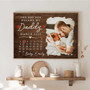 First Father's Day canvas wall art gift from baby with photo frame opening, personalized names and date for nursery decor