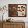 New dad canvas art for nursery, First Father's Day memento with baby photo holder, personalized message and date available