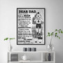 Soccer dad hero canvas wall art under stadium lights at dusk, bold typography, personalized names; thoughtful birthday gift
