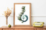 Treble clef watercolor canvas art, cool monochrome blues, thoughtful gift for musicians or music teachers, graduation Treble clef watercolor canvas art, cool monochrome blues, thoughtful gift for musicians or music teachers, graduation