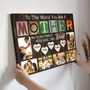 Personalized mother photo collage canvas, To the World You Are quote, add family photos and date, sentimental gift for Mom