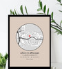 Heartfelt Personalized Where We Met Map Canvas - Anniversary Gift For Couples