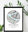 Heartfelt Personalized Where We Met Map Canvas - Anniversary Gift For Couples