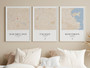 Personalized Couple Milestones Map Canvas Set - Newlywed Gift - Engagement, Wedding, Anniversary Decor