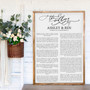 Custom Framed Wedding Vow Canvas For Couples - Heartfelt Anniversary Gift For Bedroom Wall DéCor
