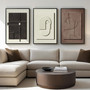 3-Piece 3D Textured Canvas - Geometric Wall Art For Living Room, Bedroom, Office - Modern Abstract Decor