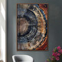 Colorful Tree Ring Canvas For Living Room - Minimalist Modern Farmhouse Wall Art Decor