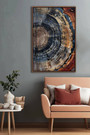 Colorful Tree Ring Canvas For Living Room - Minimalist Modern Farmhouse Wall Art Decor
