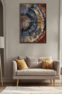 Colorful Tree Ring Canvas For Living Room - Minimalist Modern Farmhouse Wall Art Decor