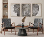Personalized Tree Ring Canvas Set Of 3 - Modern Neutral Wall Art For Living Room
