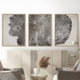 Personalized Tree Ring Canvas Set Of 3 - Modern Neutral Wall Art For Living Room