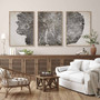 Personalized Tree Ring Canvas Set Of 3 - Modern Neutral Wall Art For Living Room