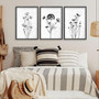 Minimalist Black White Botanical Canvas Set For Bedroom Or Office Decor