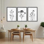 Minimalist Black White Botanical Canvas Set For Bedroom Or Office Decor