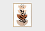 Geometric Wall Art And Decor - Boho Canvas With Botanical Line Art In Terracotta For Living Room
